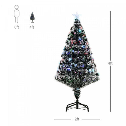 Homcom Arbre De Noël Artificiel En Fibre Optique Pré-éclairé De 4 Pieds Avec 16 Lumières LED Et 130 Branches|Homcom 4ft Pre-lit Optical Fiber Artificial Christmas Tree With 16 LED Lights And 130 Branches