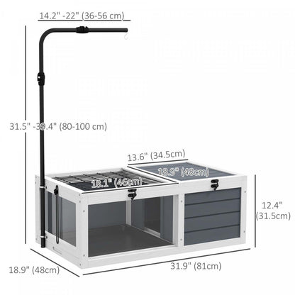 Pawhut Tortue House Wooden Tortue Enclosure Indoor Outdoor Turtle Habitat With Adjustable Lamp H|Pawhut Maison De La Tortue Enclos De Tortue En Bois Pour L'intérieur Et L'extérieur Avec Lampe réglable
