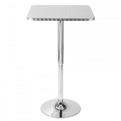 LumiSource Bistro Contemporary Adjustable Square Bar Dining Table - Argent|Table Bistro carrée réglable et contemporaine pour bar ou salle à manger - argent