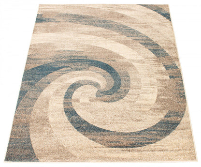 Korra ivoire / bleu 6'7 x 9'6 tapis de sol|Carpette Korra ivoirebleu 6 pi 7 po x 9 pi 6 po|D26J1FF1