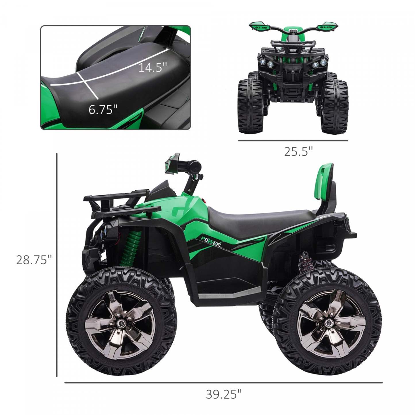 Aosom Voiture Quad À Quatre Roues Pour Enfants 12 V Avec Musique, Phares Réalistes, Large Roue | Aosom Voiture Quad À Quatre Roues Pour Enfants 12 V Avec Phares De Travail Mp3 Reels, Moto Alimentée