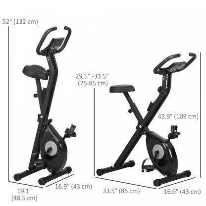 Soozier Velo D'exercice Pliable Avec Résistance Magnétique A 8 Niveaux, Noir