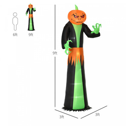 Homcom Citrouille d'Halloween gonflable en forme de fantôme de 2,74 m | Homcom Citrouille d'Halloween