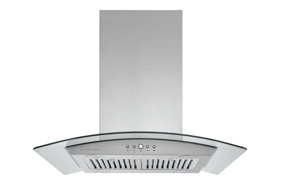 Hauslane 30 Glass Canopy Island Range Hood - IS-200SS-30|Hotte de cuisinière pour îlot Hauslane de 30 po de style auvent en verre - IS-200SS-30