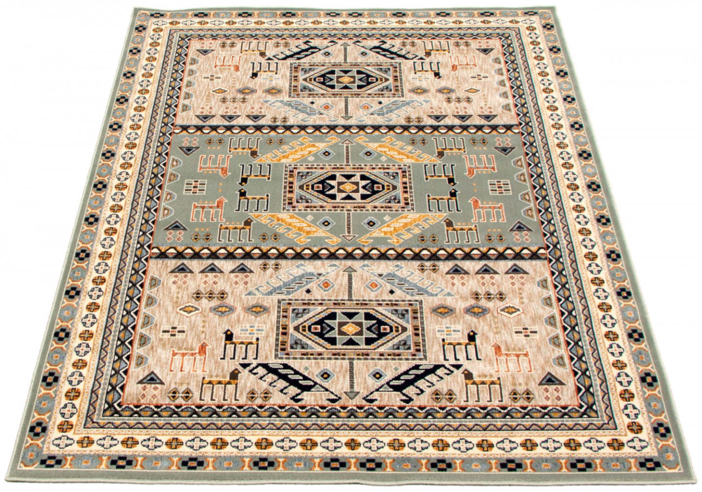Tapis Quincy bleu sarcelle - 2,39 m x 3,10 m | D2FPTBC6