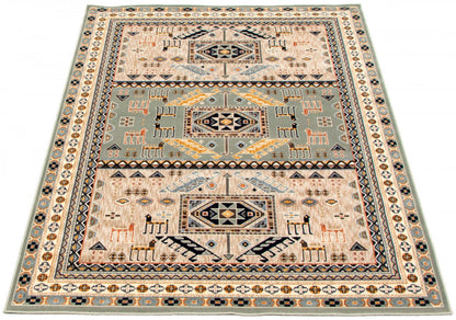 Tapis Quincy bleu sarcelle - 2,39 m x 3,10 m | D2FPTBC6