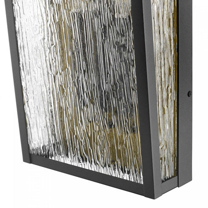 Applique murale extérieure Point 2 Light 13,5, lampe noire et laiton | Applique Murale D'extérieur Point A 2 lampes De 13,5 po, Noir Et Laiton