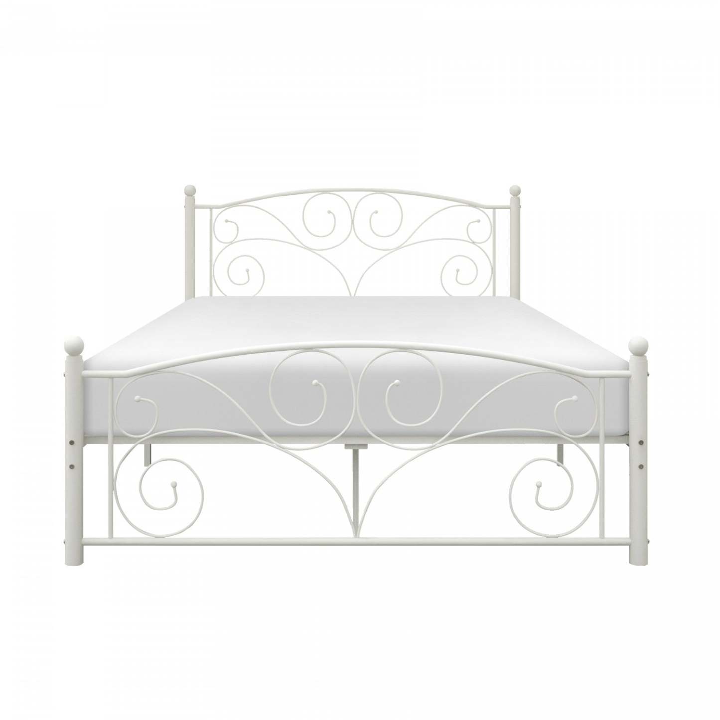 Lit double Avaly, métal blanc | Lit Double Avaly, Métal Blanc