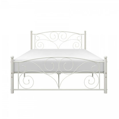 Lit double Avaly, métal blanc | Lit Double Avaly, Métal Blanc