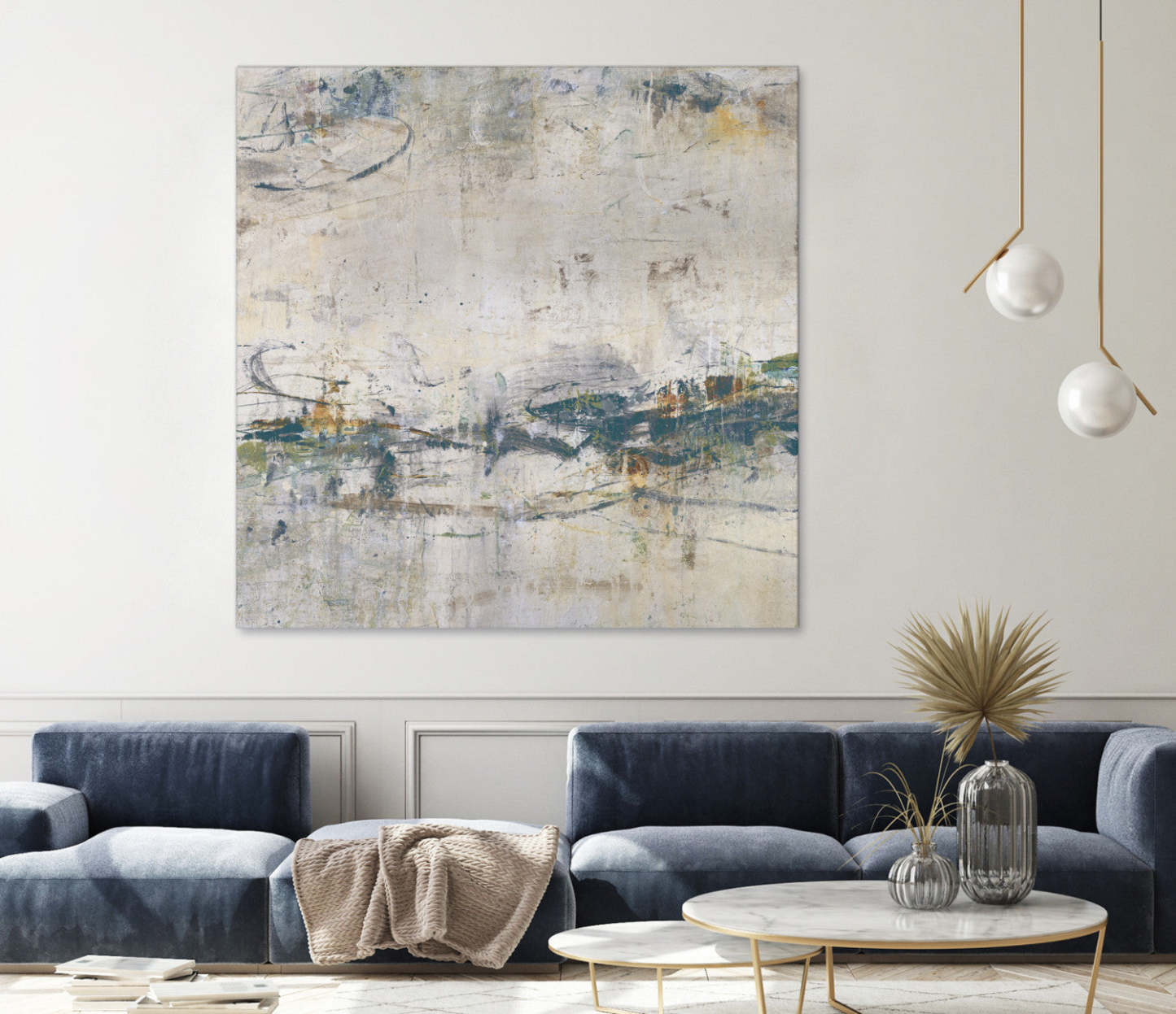 Œuvre d'art murale géante « Broken Road IV » 54 x 54