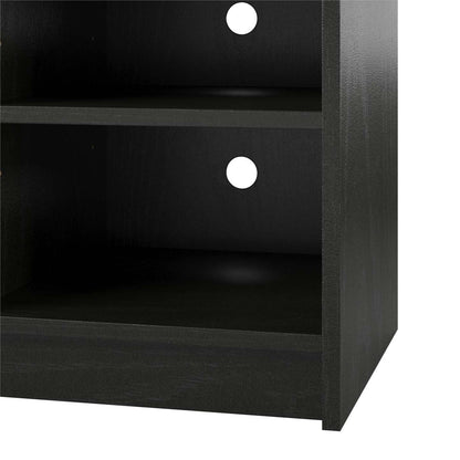 Meuble TV Ameriwood Home Hendrix 55 avec foyer électrique et étagères - Chêne noir|Meuble pour téléviseur Hendrix d'Ameriwood Home de 55 po avec foyer électrique et tablettes - chêne noir