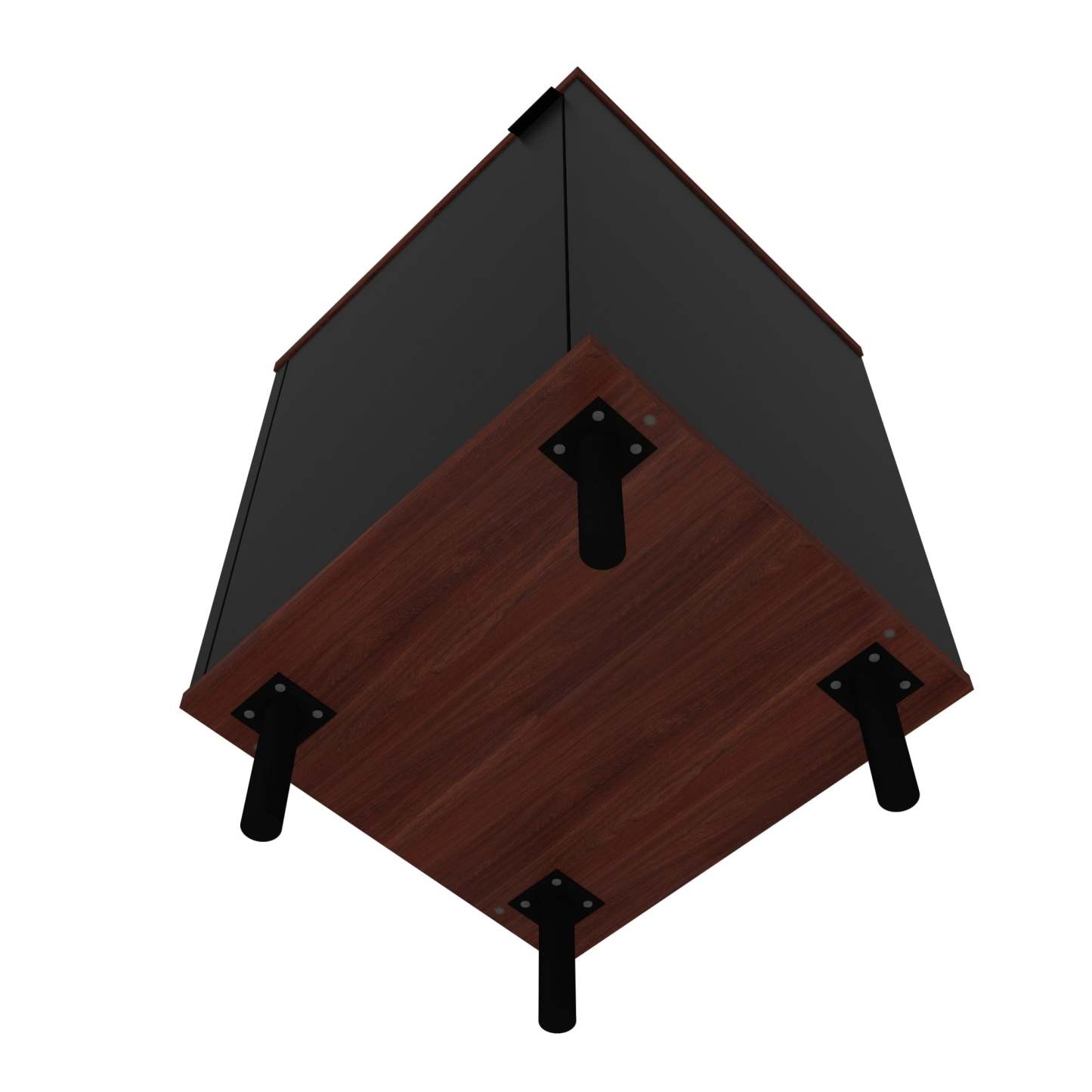 Table de nuit Mosholu de Manhattan Comfort avec 2 tablettes - noir et brun noix