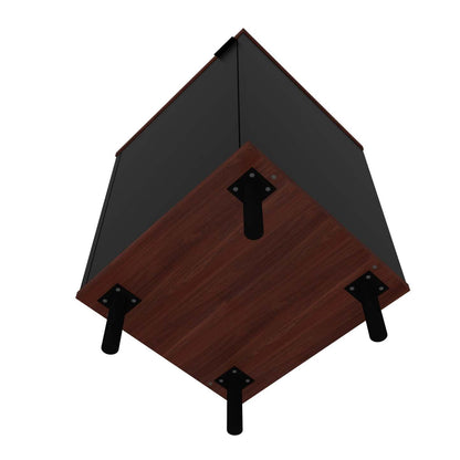 Table de nuit Mosholu de Manhattan Comfort avec 2 tablettes - noir et brun noix