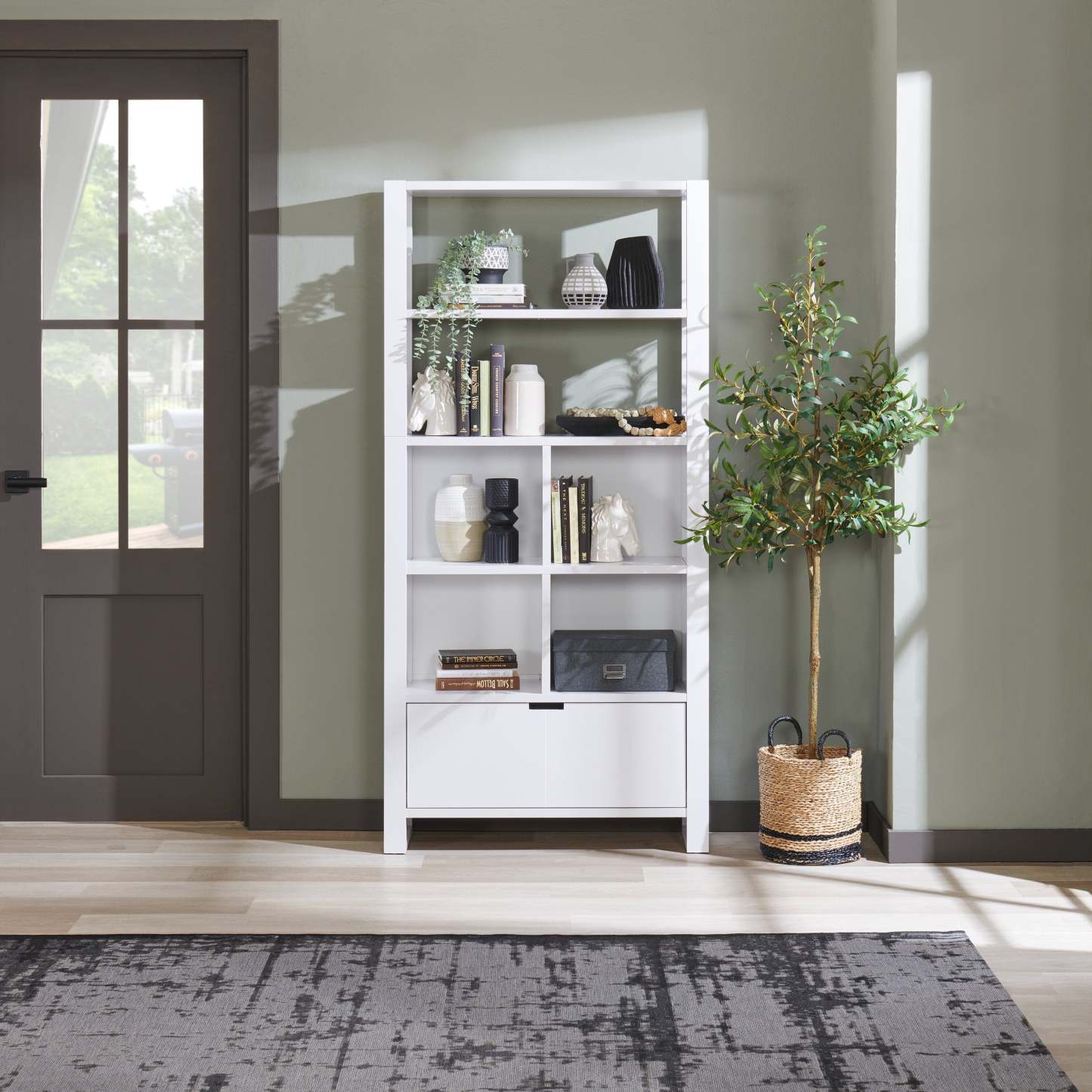 Bibliothèque Oscar Owen 36 avec tiroir et 6 étagères - Blanc|Bibliothèque Oscar Owen de 36 po avec tiroir et 6 tablettes - blanche