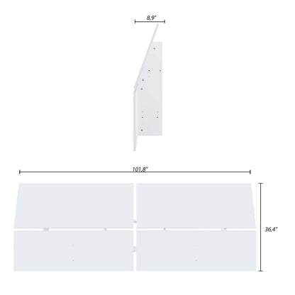 Tête de lit à panneau panoramique pour grand lit Nordika - Blanc | Tête de lit à panneaux panoramiques Nordika pour grand lit - blanche | D08HLJWW