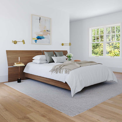 Tête de lit à panneau panoramique pour grand lit Nordika - Noyer | Tête de lit à panneaux panoramiques Nordika pour grand lit - noyer | D08H4W7B