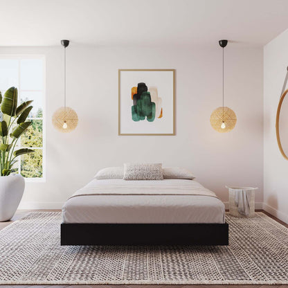 Lit plateforme double Nordika - Noir | Lit plateforme double Nordika - noir | D08HHLMB