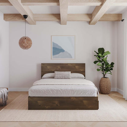 Tête de lit à panneau complet Nordika - Truffe | Tête de lit à panneaux Nordika pour lit double - truffe | D08H3Y5R