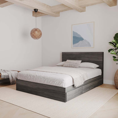 Tête de lit à panneau simple Nordika - Gris | Tête de lit à panneaux Nordika pour lit simple - grise | D08HX27E