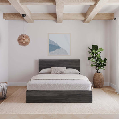 Tête de lit à panneau simple Nordika - Gris | Tête de lit à panneaux Nordika pour lit simple - grise | D08HX27E