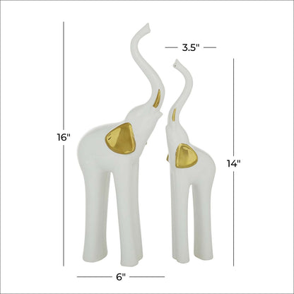 Céramique 14 Elephant - Set de 2|Éléphant de 14 po en céramique - ensemble de 2