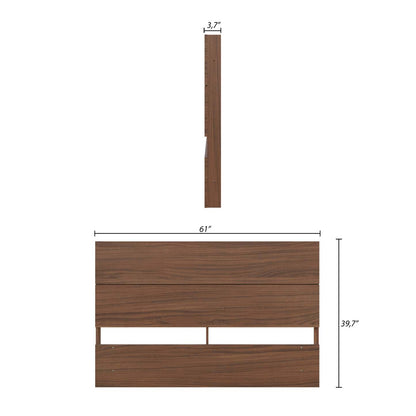 Tête de lit à panneau pour grand lit Nordika - Noyer | Tête de lit à panneaux Nordika pour grand lit - noyer | D08HL1CE