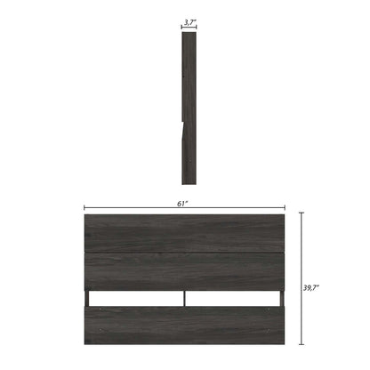 Tête de lit à panneau pour grand lit Nordika - Gris écorce | Grand lit à panneaux Nordika - gris écorce | D08H19Y0