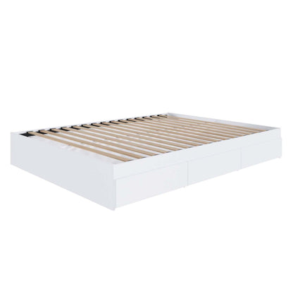 Lit plateforme queen Nordika - Blanc | Grand lit plateforme Nordika - blanc | D08HI1G6