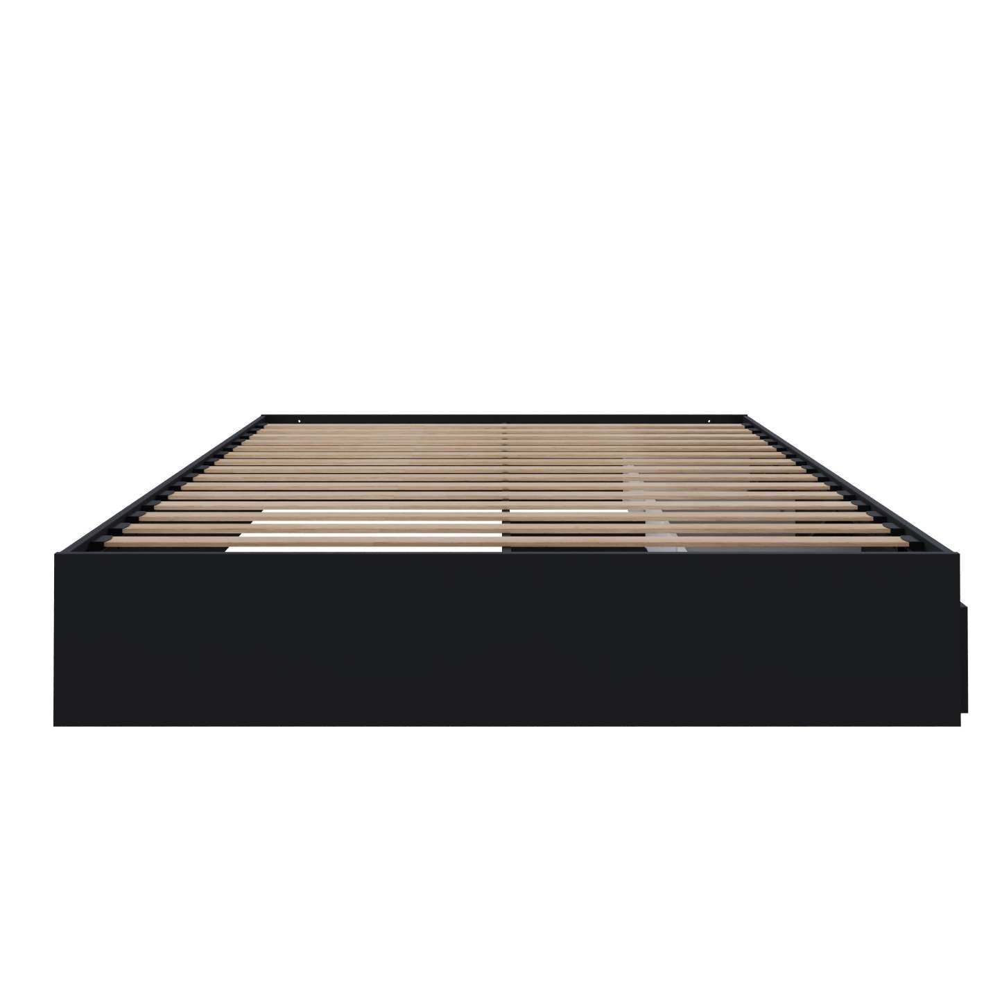 Lit plateforme simple avec rangement Nordika - Noir | Lit plateforme simple Nordika avec rangement - noir | D08H2OMN