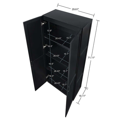 Manhattan Comfort Hopkins Modern Storage Closet - Black|Armoire de rangement autoportante moderne Hopkins de Manhattan Comfort avec 7 tablettes - blanche