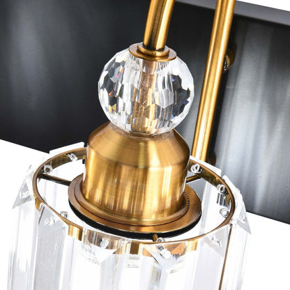 Applique murale moderne chromée/noire/dorée au-dessus d'un miroir, en cristal, pour salle de bain et toilettes.