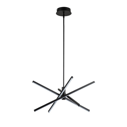 Lustre LED moderne en aluminium noir et or de style Sputnik, suspension linéaire pour salon/salle à manger/cuisine