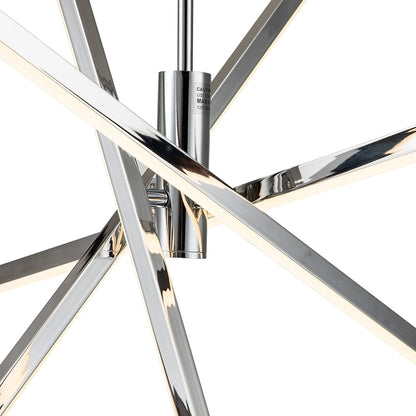 Lustre LED moderne en aluminium noir et or de style Sputnik, suspension linéaire pour salon/salle à manger/cuisine