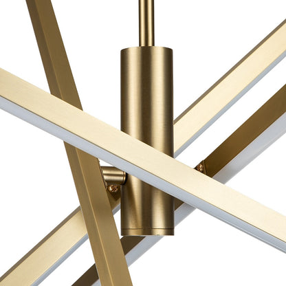 Lustre LED moderne en aluminium noir et or de style Sputnik, suspension linéaire pour salon/salle à manger/cuisine