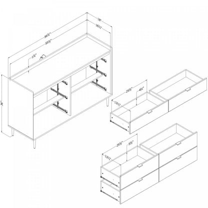 Commode à 6 tiroirs Hype - Chêne d'hiver | Commode Hype 6 Tiroirs - Chêne Hivernal