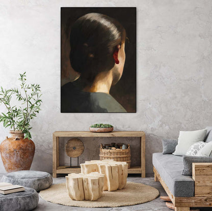 Œuvre d'art murale sur toile encadrée noire « Inès » 24 x 32