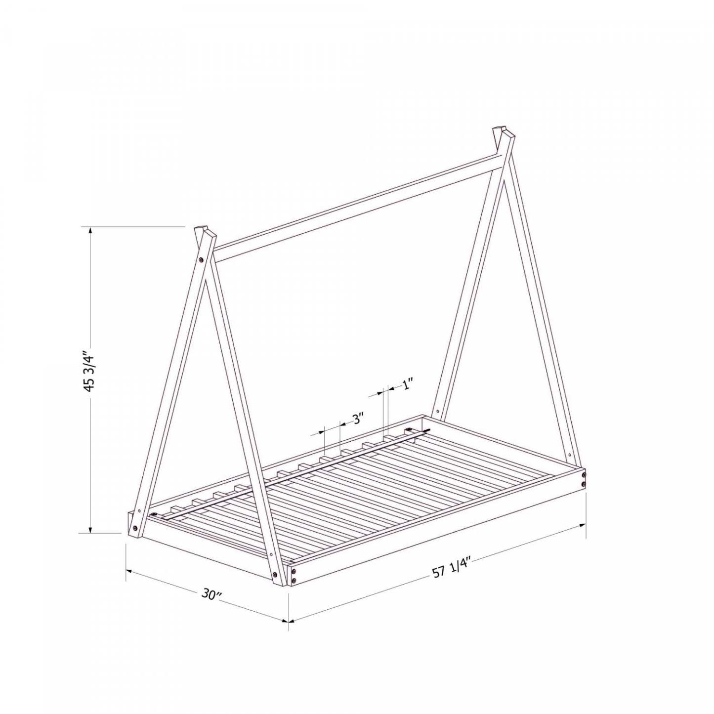 Lit pour tout-petit Sweedi - Bois naturel | Lit de bébé Sweedi - bois naturel | D83GZSY3