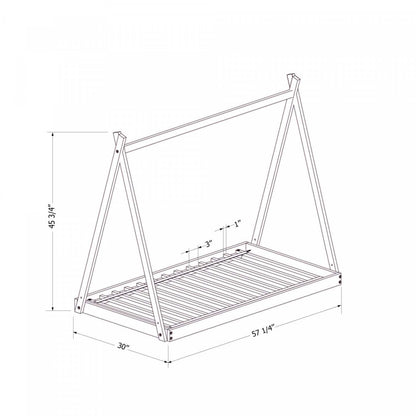 Lit pour tout-petit Sweedi - Bois naturel | Lit de bébé Sweedi - bois naturel | D83GZSY3