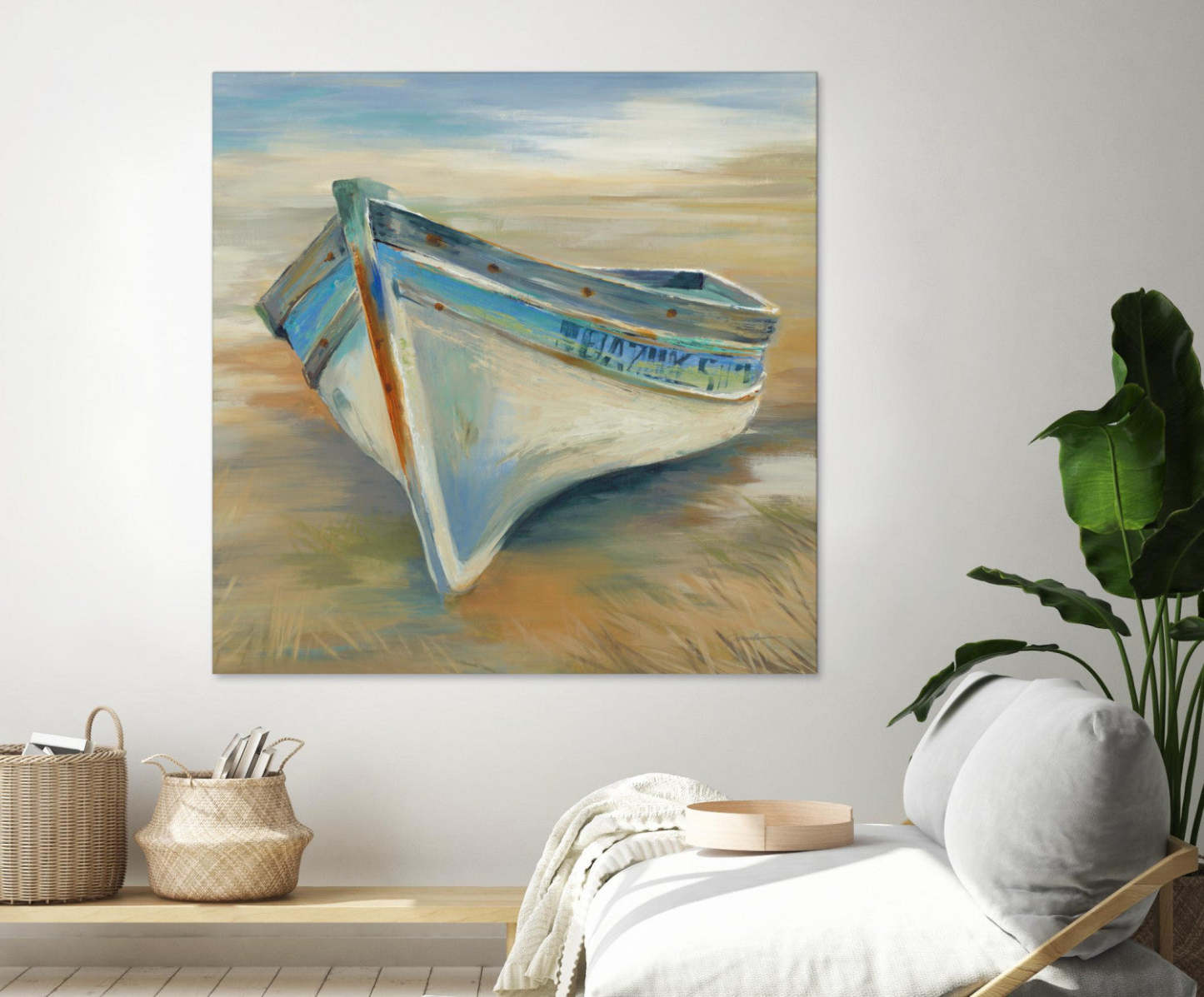 Œuvre d'art murale géante « Marée basse » 72 x 72