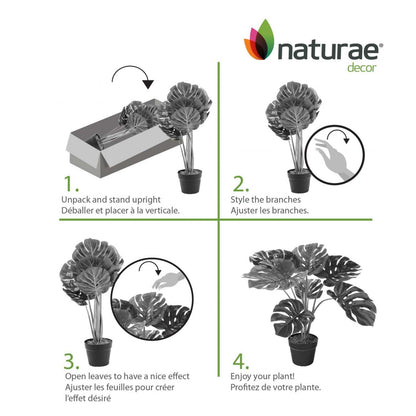 Artificiel 23 Monstera en pot noir | Monstera artificiel de 23 po en pot noir | D10H0AV9