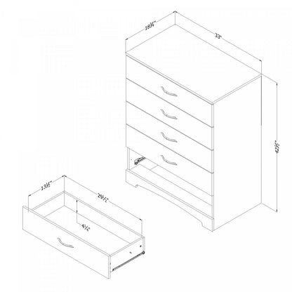 Commode 5 tiroirs Step One - Noir pur | Commode 5 tiroirs Step One - Noir uni