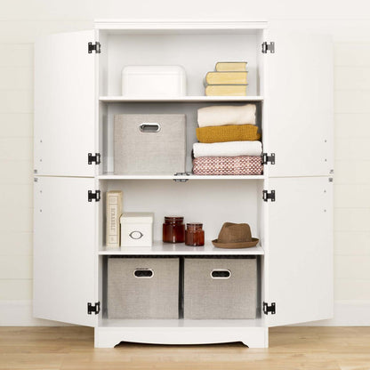 Farnel Armoire de rangement à 4 portes - Blanc pur | Farnel Armoire de rangement avec 4 portes - Blanc solide | D83G1YOD
