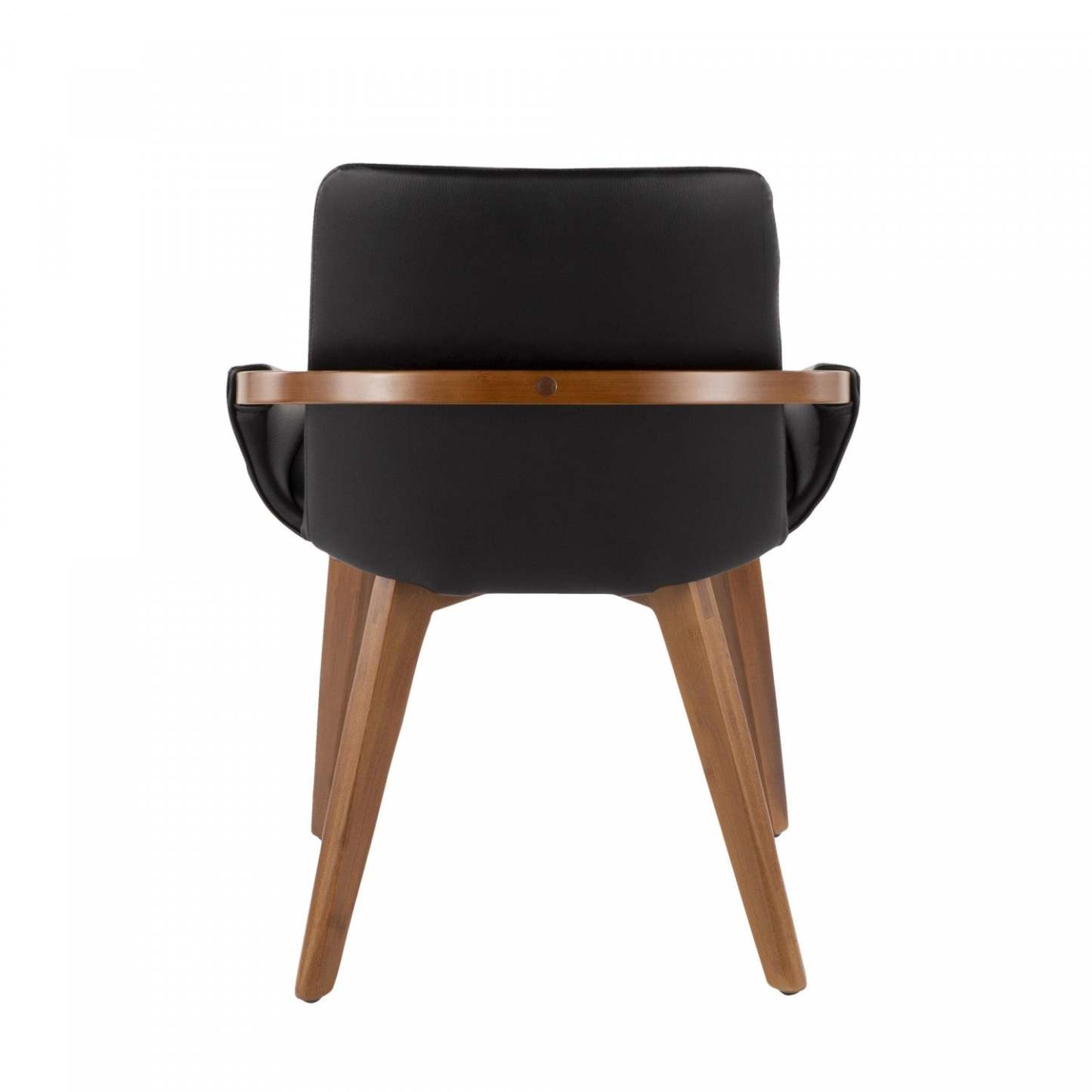 LumiSource Cosmo Faux Leather Mid-Century Dining Chair - Walnut/Black|Chaise de salle à manger de style du milieu du 20e siècle Cosmo en similicuir - noyer et noir