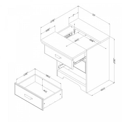 Table de nuit Versa avec station de recharge et tiroirs - Chêne hivernal|Table de nuit Versa avec station de recharge et tiroirs - chêne hivernal