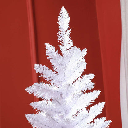 Homcom Arbre De Noël Artificiel De 6pi De Haut Avec Base En Acier, Blanc