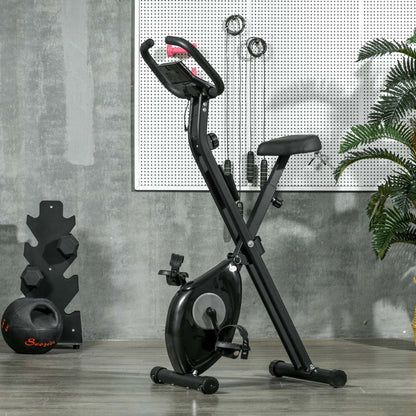 Soozier Velo D'exercice Pliable Avec Résistance Magnétique A 8 Niveaux, Noir