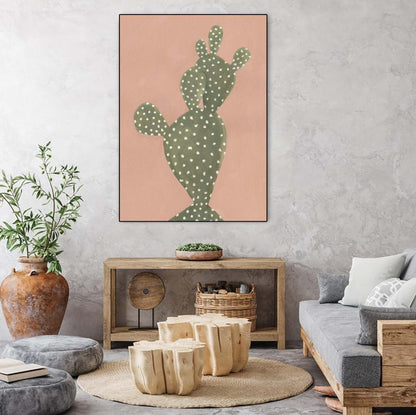 Œuvre d'art murale sur toile encadrée noire « Coral Cacti Ii » 24 x 32