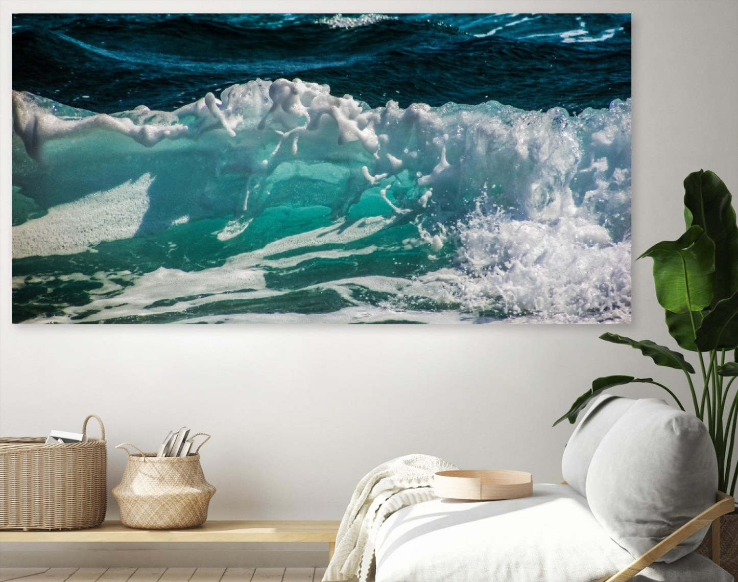 Œuvre d'art murale géante « Vagues brisées » 72 x 36