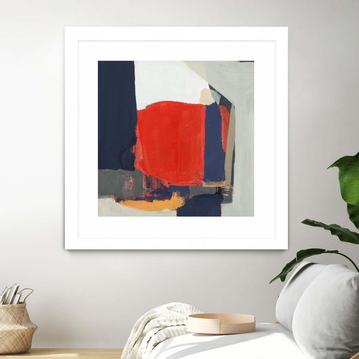 Orange Crush V6 Matted and Framed White 36x36 Wall Art|Œuvre d'art murale imprimée blanche et mate « Orange Crush V6 » 36 x 36