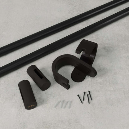 Umbra Tringle à rideau extensible Bellwood, noir mat, 1 - 42-120 | Tringle à rideaux extensibles Bellwood de Umbra noir mat de 1 po - 42 po à 120 po